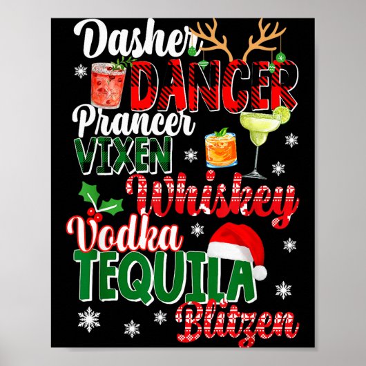 Dasher Dancer Prancer Vixen Moscato Vodka Tequila Poster (Voorkant)