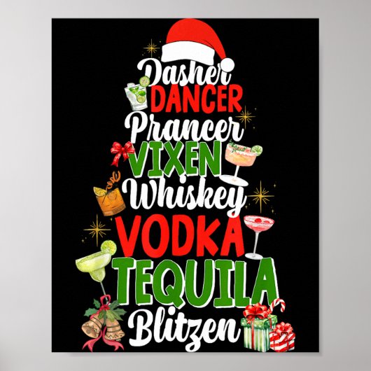 Dasher Dancer Prancer Vixen Moscato Vodka Tequila Poster (Voorkant)