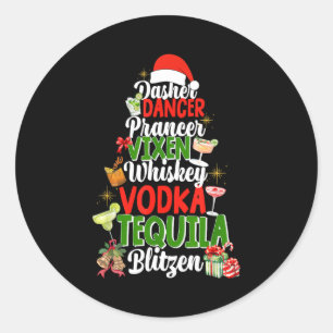 Dasher Dancer Prancer Vixen Moscato Vodka Tequila  Ronde Sticker