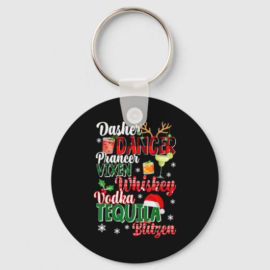 Dasher Dancer Prancer Vixen Moscato Vodka Tequila Sleutelhanger (Voorkant)