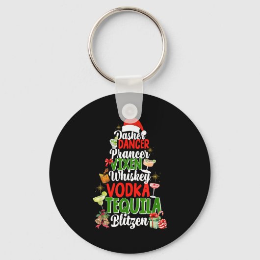 Dasher Dancer Prancer Vixen Moscato Vodka Tequila Sleutelhanger (Voorkant)