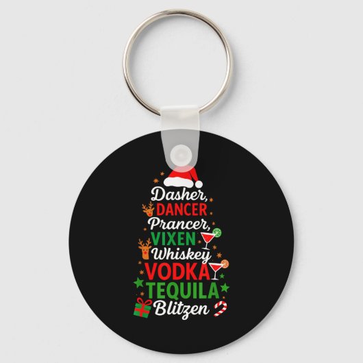 Dasher Dancer Prancer Vixen Moscato Vodka Tequila Sleutelhanger (Voorkant)