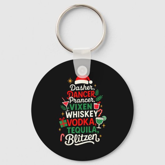 Dasher Dancer Prancer Vixen Moscato Vodka Tequila  Sleutelhanger (Voorkant)