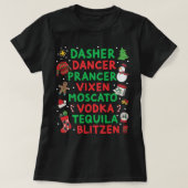 Dasher Dancer Prancer Vixen Moscato Vodka Tequila T-shirt (Design voorkant)
