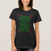 Dasher Dancer Prancer Vixen Moscato Vodka Tequila T-shirt (Voorkant)