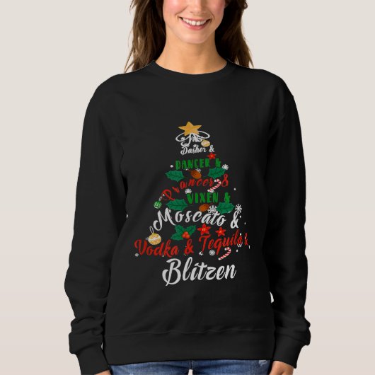 Dasher Dancer Prancer Vixen Moscato Vodka Tequila Trui (Voorkant)