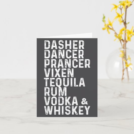 Dasher Dancer Prancer Vixen Tequila Rum Vodka And  Kaart (Gele Bloem)
