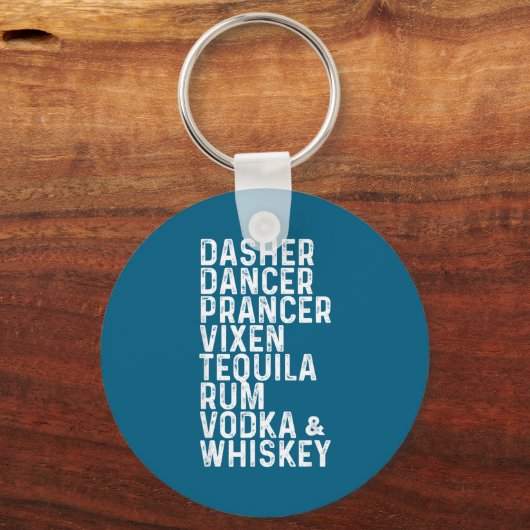 Dasher Dancer Prancer Vixen Tequila Rum Vodka And  Sleutelhanger (Voorkant)