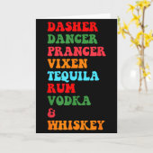 Dasher Dancer Prancer Vixen Tequila Rum Vodka Desi Kaart (Gele Bloem)