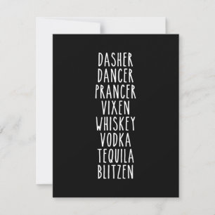 Dasher Dancer Prancer Vixen Whiskey Vodka Tequila Bedankkaart