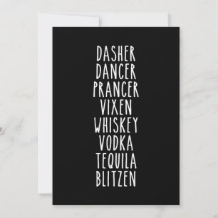 Dasher Dancer Prancer Vixen Whiskey Vodka Tequila Bedankkaart