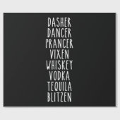 Dasher Dancer Prancer Vixen Whiskey Vodka Tequila Cadeaupapier (Vlak)