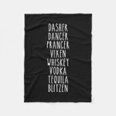 Dasher Dancer Prancer Vixen Whiskey Vodka Tequila Fleece Deken (Voorkant)