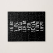 Dasher Dancer Prancer Vixen Whiskey Vodka Tequila Legpuzzel (Horizontaal)