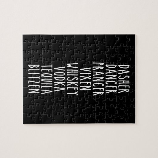 Dasher Dancer Prancer Vixen Whiskey Vodka Tequila Legpuzzel (Horizontaal)