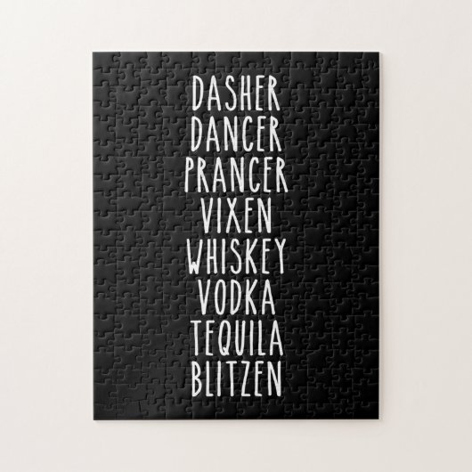Dasher Dancer Prancer Vixen Whiskey Vodka Tequila Legpuzzel (Verticaal)