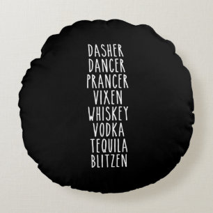 Dasher Dancer Prancer Vixen Whiskey Vodka Tequila Rond Kussen