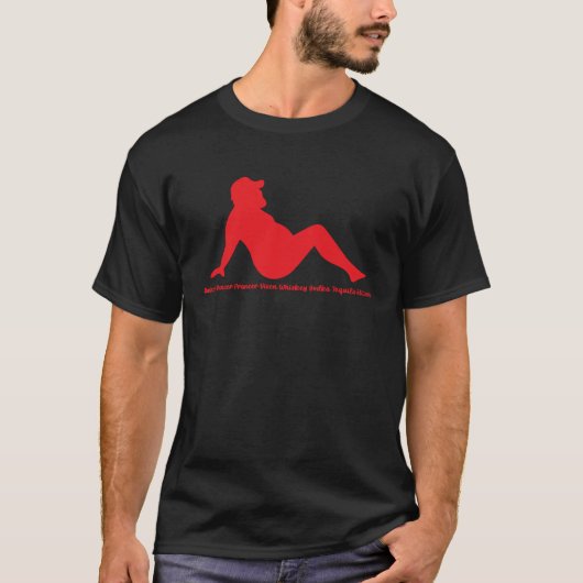 Dasher Dancer Prancer Vixen Whiskey Vodka Tequila T-shirt (Voorkant)