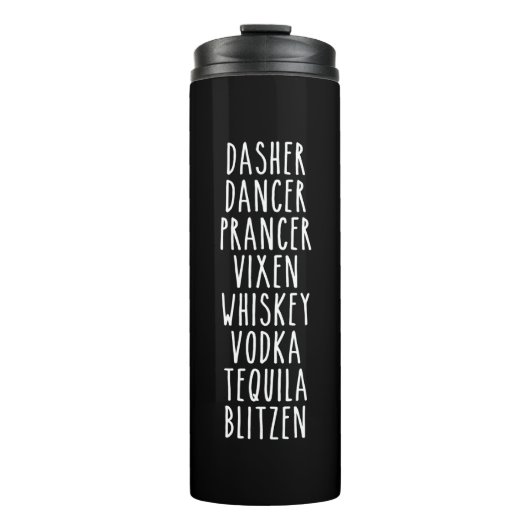 Dasher Dancer Prancer Vixen Whiskey Vodka Tequila Thermosbeker (Voorkant)