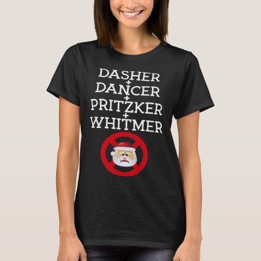 Dasher Dancer Pritzker & Whitmer Christmas Politi T-shirt (Voorkant)