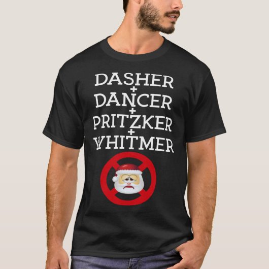 Dasher Dancer Pritzker & Whitmer Christmas  Politi T-shirt (Voorkant)