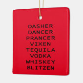 Dasher Dancer Vixen Vodka Tequila Whiskey Blitzen Keramisch Ornament (Links)