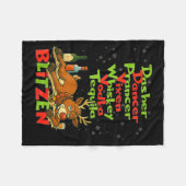 Dasher Dancer Whiskey Vodka Tequila Blitzen Christ Fleece Deken (Voorkant (Horizontaal))