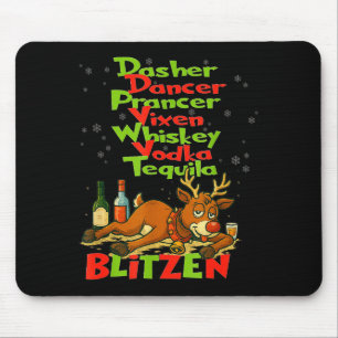 Dasher Dancer Whiskey Vodka Tequila Blitzen Christ Muismat