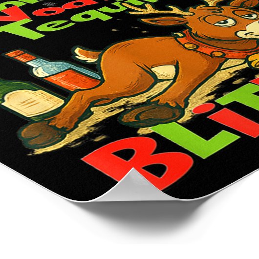Dasher Dancer Whiskey Vodka Tequila Blitzen Christ Poster (Hoek)