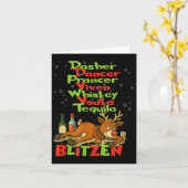 Dasher Dancer Whiskey Vodka Tequila Blitzen Kerstm Kaart (Gele Bloem)
