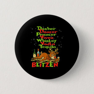 Dasher Dancer Whisky Vodka Tequila Blitzen Christu Ronde Button 5,7 Cm