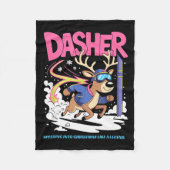 Dasher Reindeer Christmas Speeding Fun Fleece Deken (Voorkant)