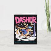 Dasher Reindeer Christmas Speeding Fun Kaart (Voorkant)