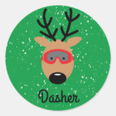 Dasher Reindeer Classic Round Sticker (Voorkant)