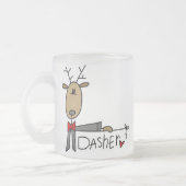 Dasher Reindeer kerstT-shirts en cadeautjes Matglas Koffiemok (Links)