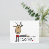 Dasher Reindeer Tshirts en Gifts Briefkaart (Staand voorkant)
