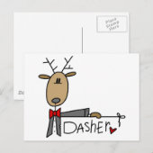 Dasher Reindeer Tshirts en Gifts Briefkaart (Voorkant / Achterkant)