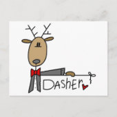 Dasher Reindeer Tshirts en Gifts Briefkaart (Voorkant)