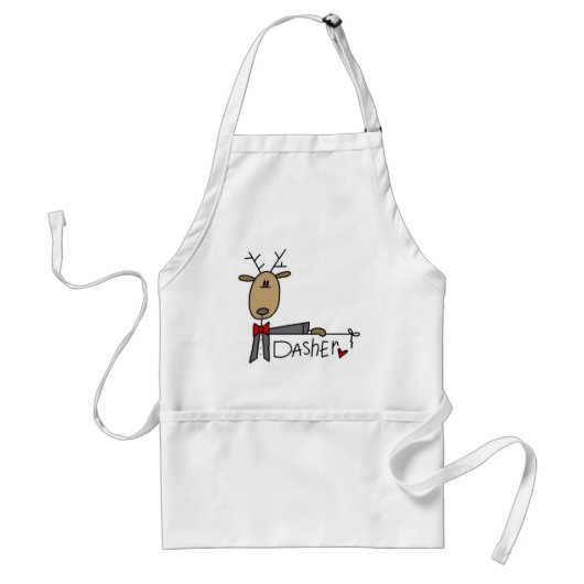 Dasher Reindeer Tshirts en Gifts Standaard Schort (Voorkant)