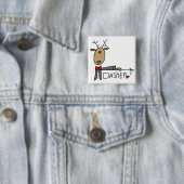 Dasher Reindeer Tshirts en Gifts Vierkante Button 5,1 Cm (In situ)