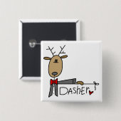 Dasher Reindeer Tshirts en Gifts Vierkante Button 5,1 Cm (Voorkant /achterkant)
