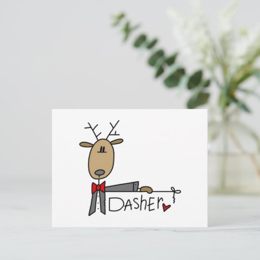 Dasher Rendier Kerstmis T-shirts en geschenken Feestdagenkaart (Staand voorkant)