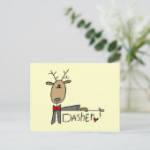 Dasher Rendier Kerstmis T-shirts en geschenken Feestdagenkaart (Staand voorkant)