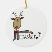 Dasher Rendier Kerstmis T-shirts en geschenken Keramisch Ornament (Voorkant)