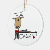 Dasher Rendier Kerstmis T-shirts en geschenken Keramisch Ornament (Links)