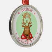 DASHER RENDIER Premium Rond Ornament (Rechts)