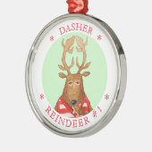 DASHER RENDIER Premium Rond Ornament (Links)