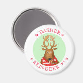 DASHER RENDIER ronde magneet (Voorkant / Achterkant)