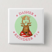 DASHER RENDIER Vierkante Pin Button (Voorkant)