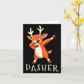 Dasher Santas Reindeers Family Matching Outfit Chr Kaart (Gele Bloem)
